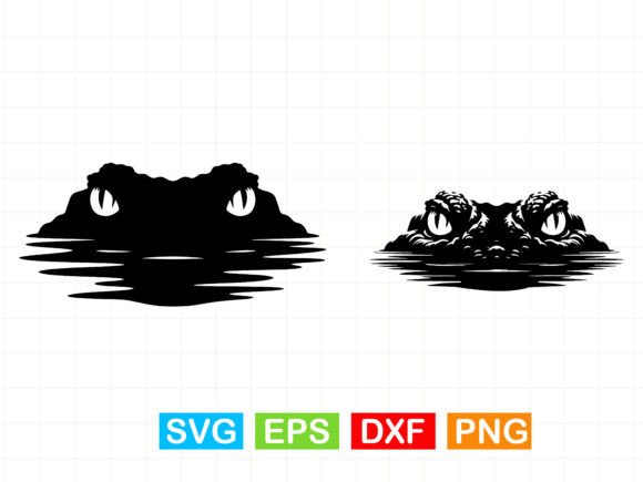 Crocodile Peeking Silhouette SVG
