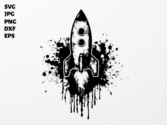 Grunge Rocket SVG Space Clipart