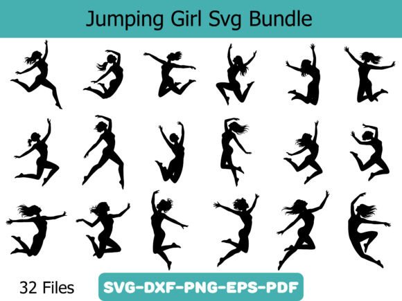 Jumping Girl SVG Bundle