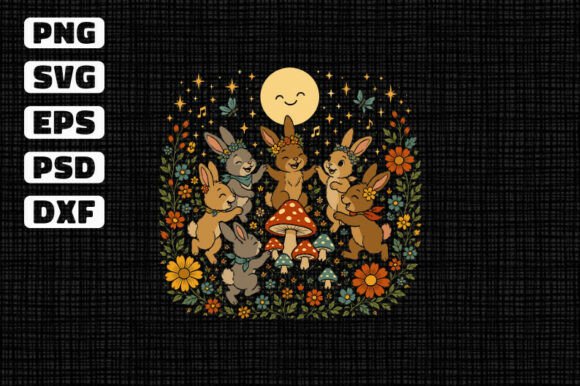 Moonlit Bunny Dance SVG
