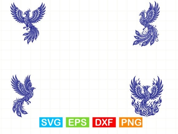 Phoenix SVG, Clipart & Bird Stencil