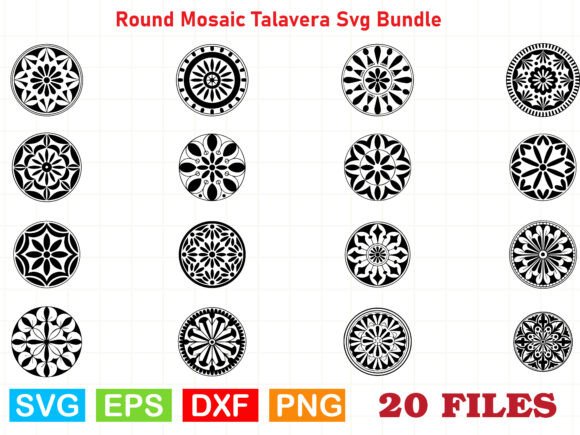 Round Mosaic Talavera SVG Bundle