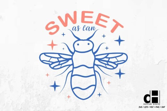 Sweet As Can Summer Bee Preppy SVG PNG