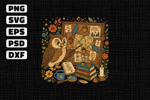 Wise Owl Forest Detective SVG
